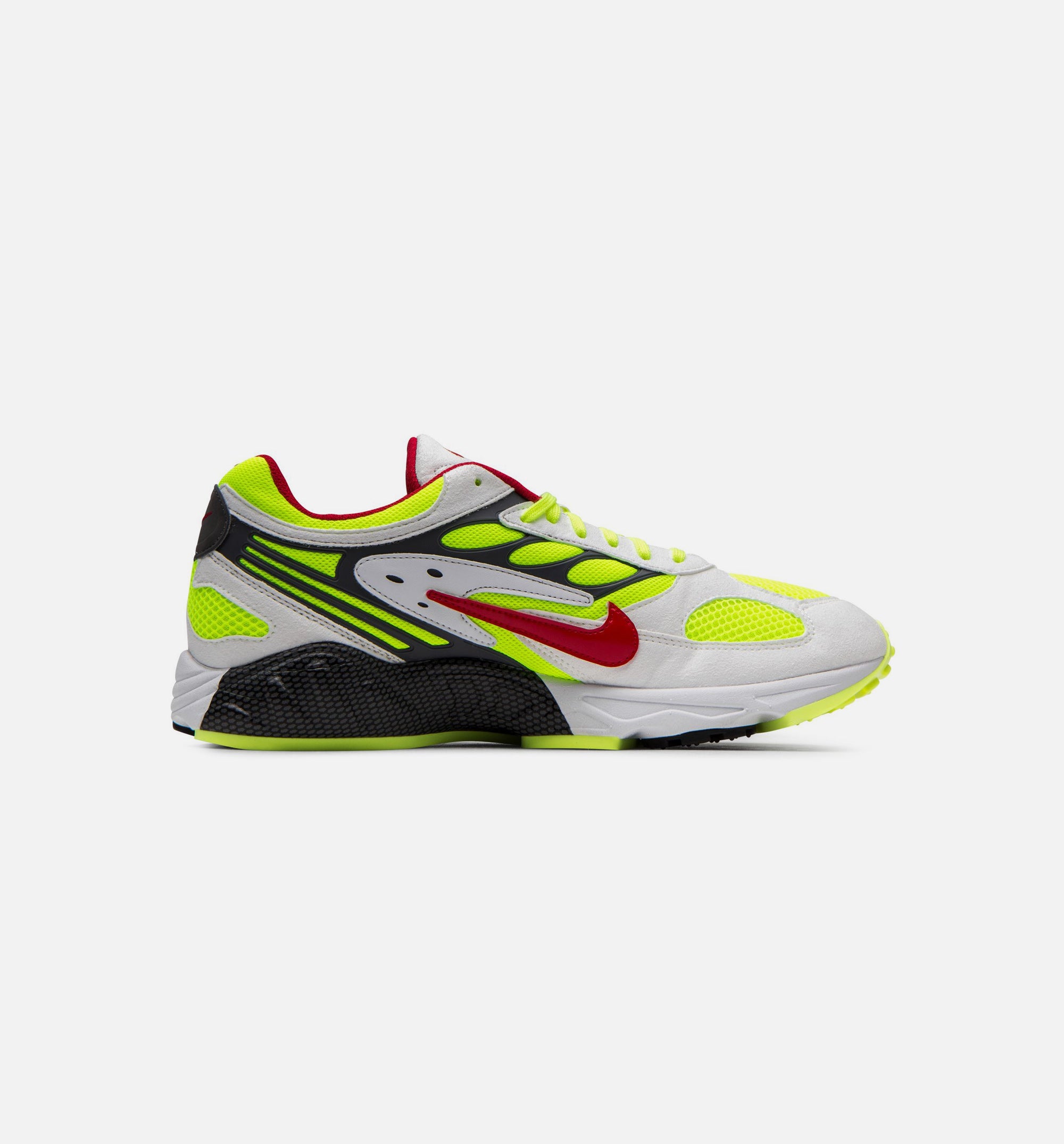 Air Ghost Racer Mens Running Shoe - White/Neon Yellow/Atom Red/Dark Grey