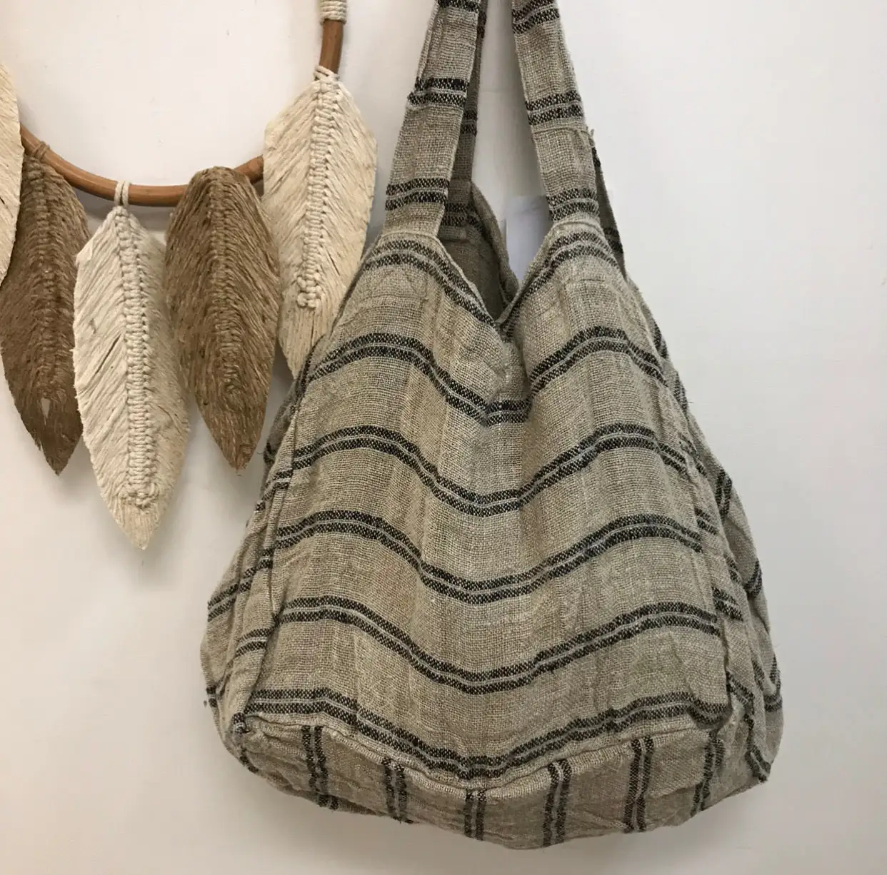Handloomed Linen Oversized Tote Bag