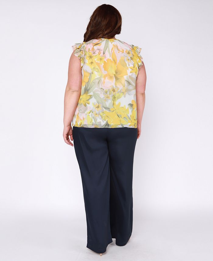 Plus Size Wide-Leg Smocked-Waist Pants