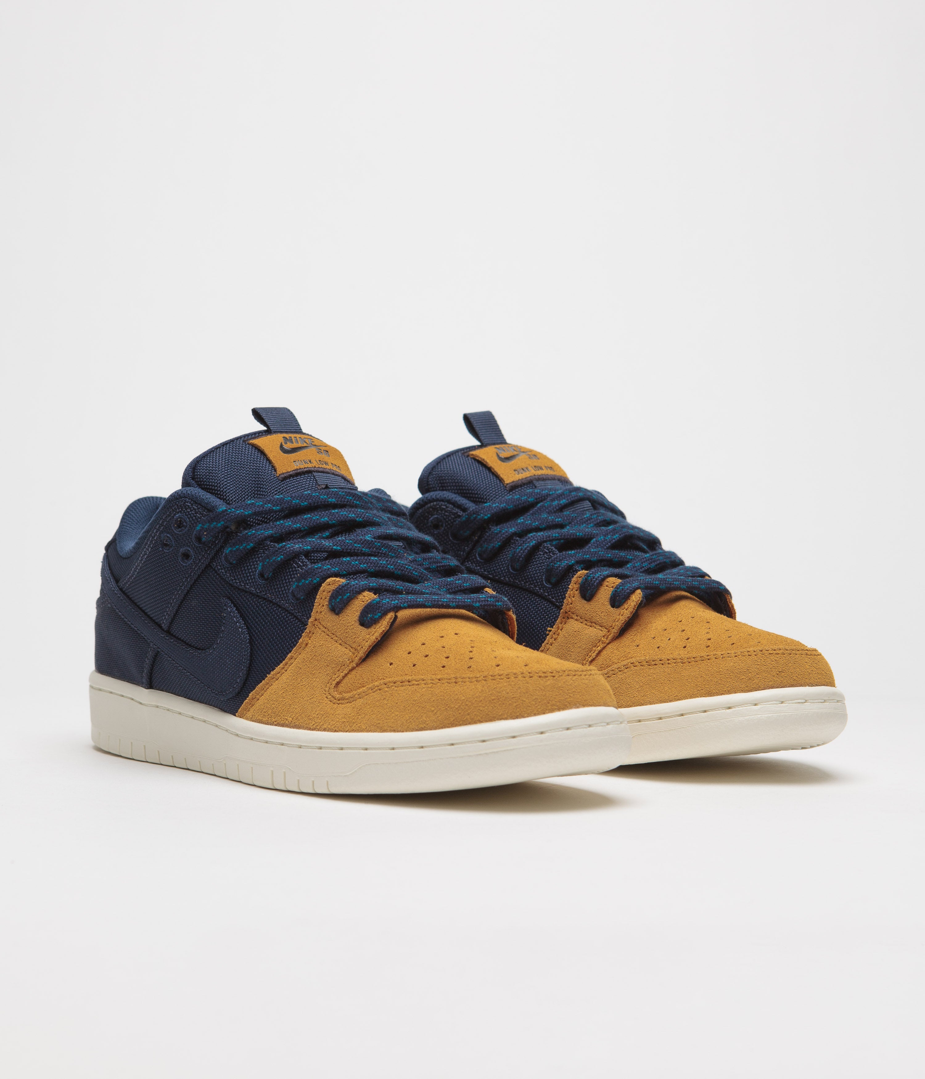 Nike SB Dunk Low Pro Premium Shoes - Midnight Navy / Midnight Navy - Desert Ochre