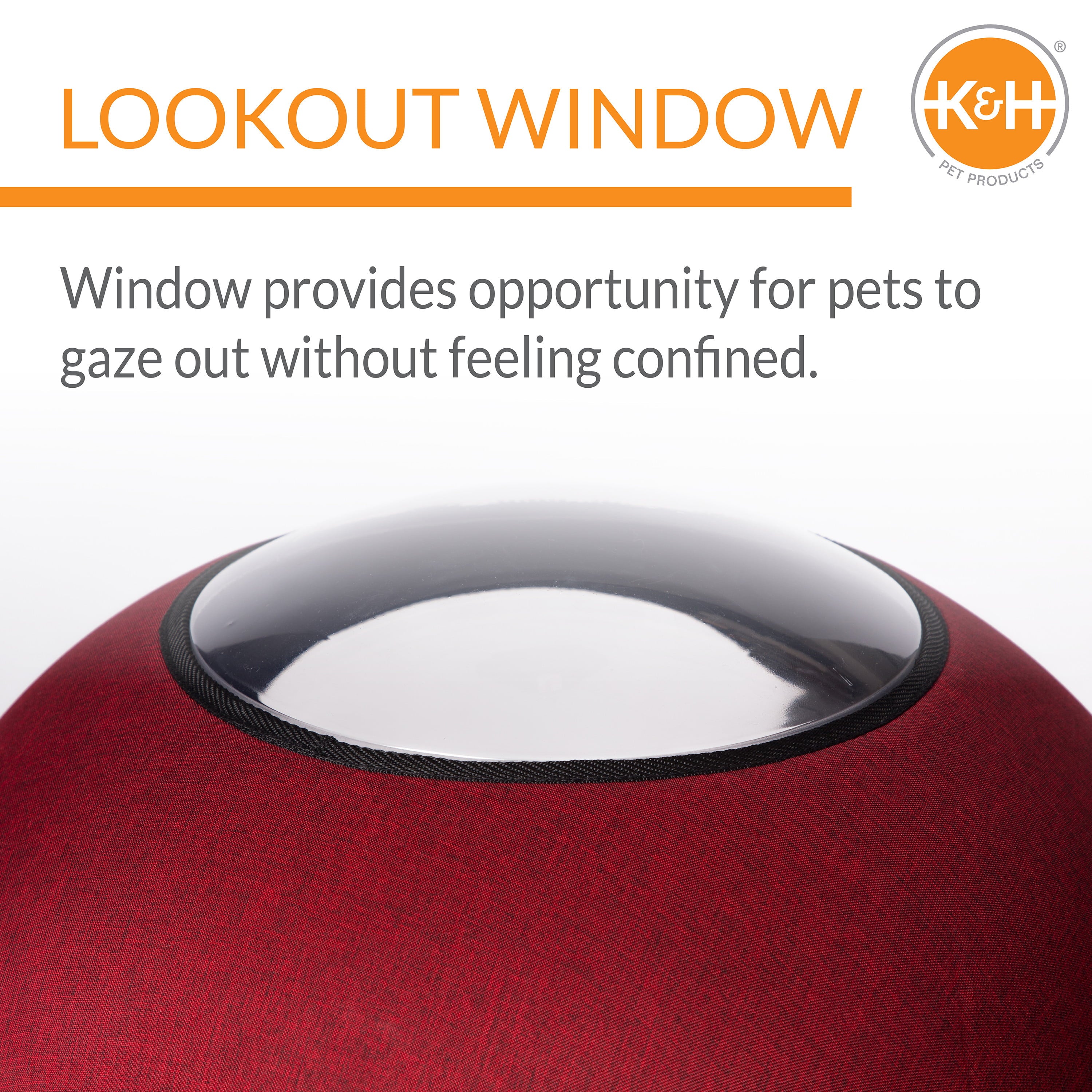 KandH Pet Products Thermo-Lookout Cat Pod Red 21