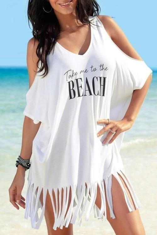 Tassel Letters Print Cover Up