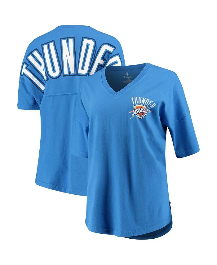 Women's Branded Blue Oklahoma City Thunder Baseline Spirit Jersey V-Neck T-shirt
