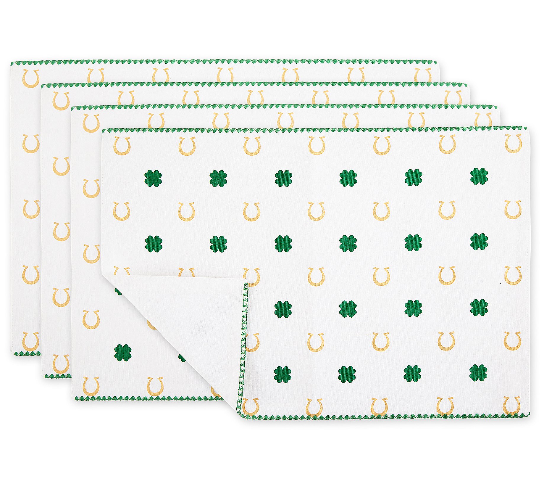 Design Imports Set of 4 Clover Horseshoe Printed Placemats