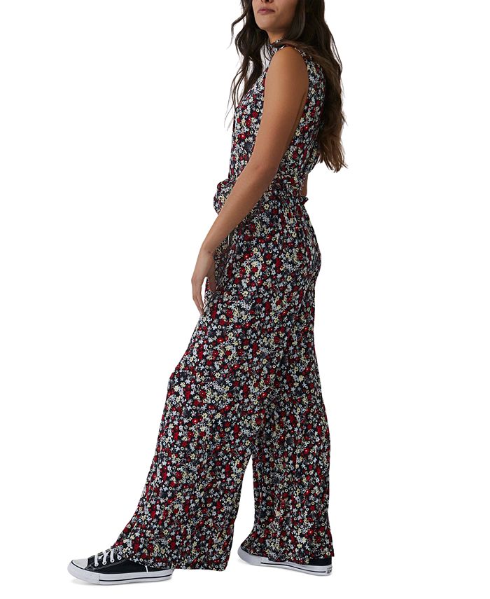 Women's Vibe Check Printed Mock-Neck Jumpsuit