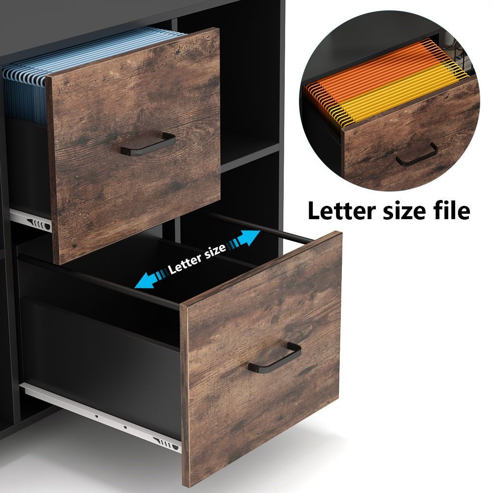 2 Drawer File Cabinet, Large Mobile Filing Cabinet for Letter Size