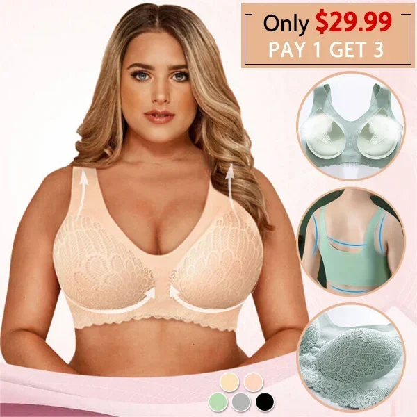 🔥  BUY 1 GET 2 FREE(Add 3 To Cart)-Breathable Antimicrobial Latex Bra