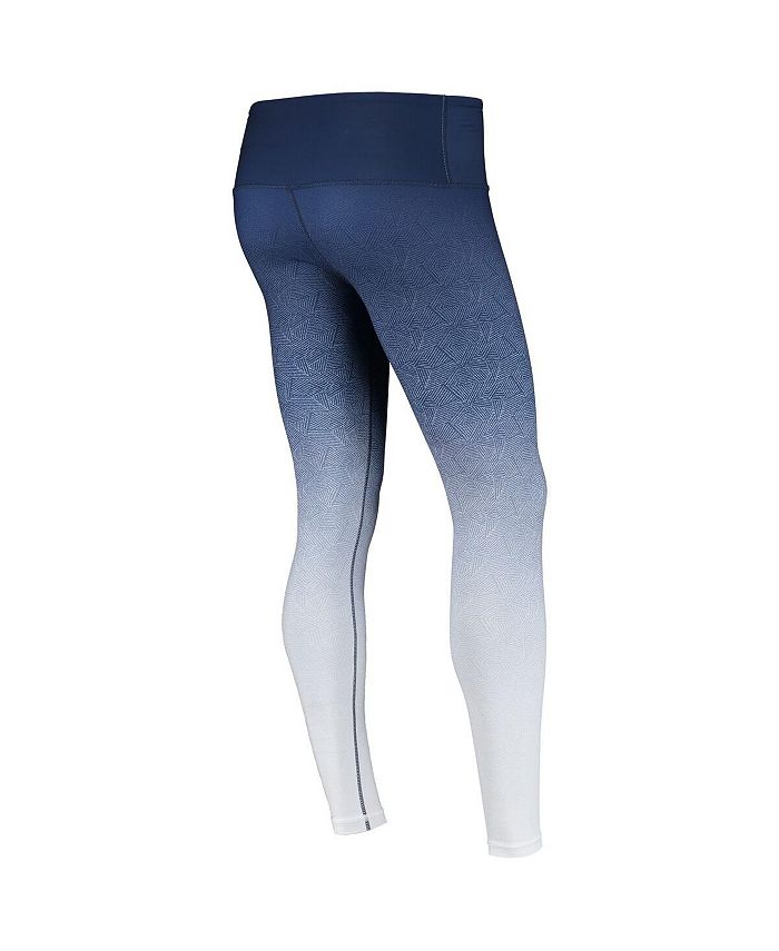 Women's Navy and White Michigan Wolverines Geometric Print Ombre Leggings