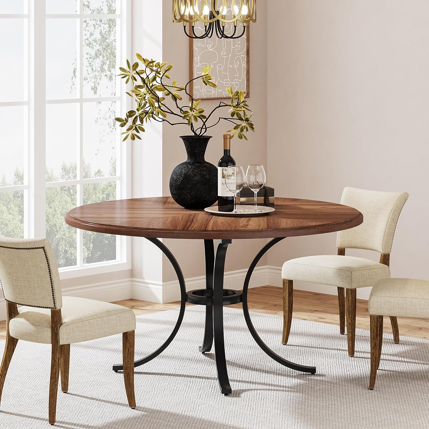 Round Dining Table for 4-6 People, 47