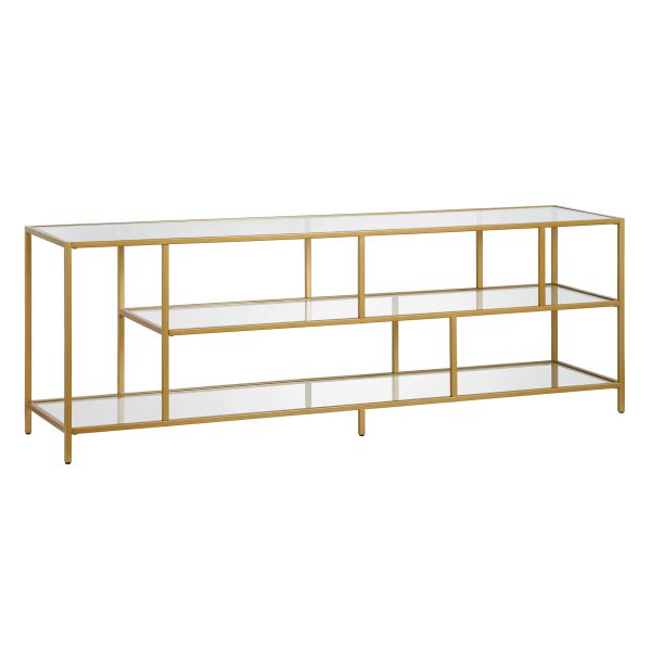 Winthrop Rectangular TV Stand with Glass Shelves for TV's up to 75