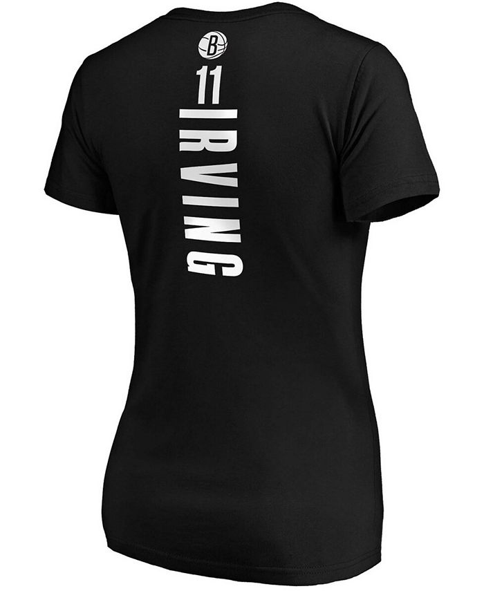 Women's Kyrie Irving Black Brooklyn Nets Playmaker Logo Name Number V-Neck T-shirt