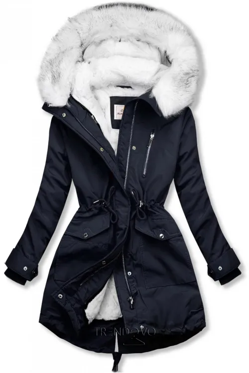 Parka coat with hood and lining