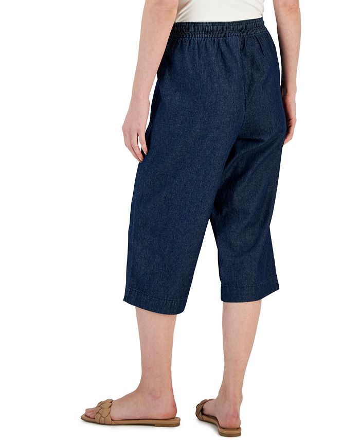 Petite Solid Quinn Cotton Capri Pants， Created for Macy's