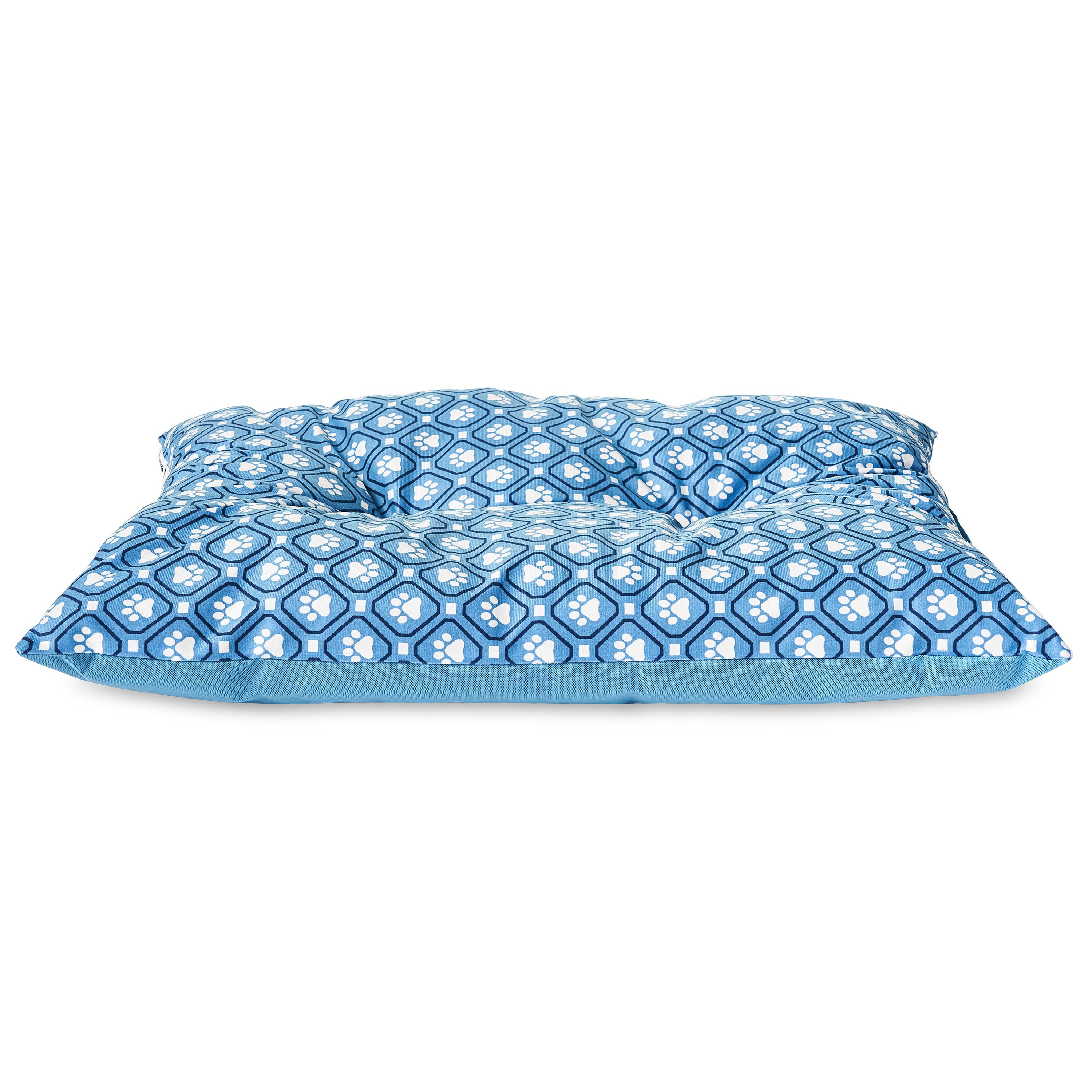 Vibrant Life Medium Tufted Plush Dog Bed， Blue Paw