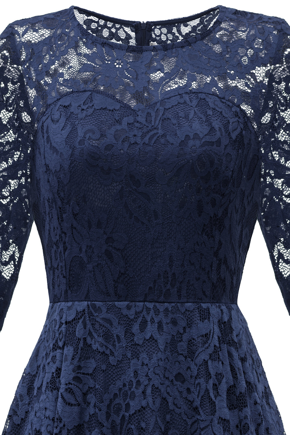 Navy High Low Lace Dress