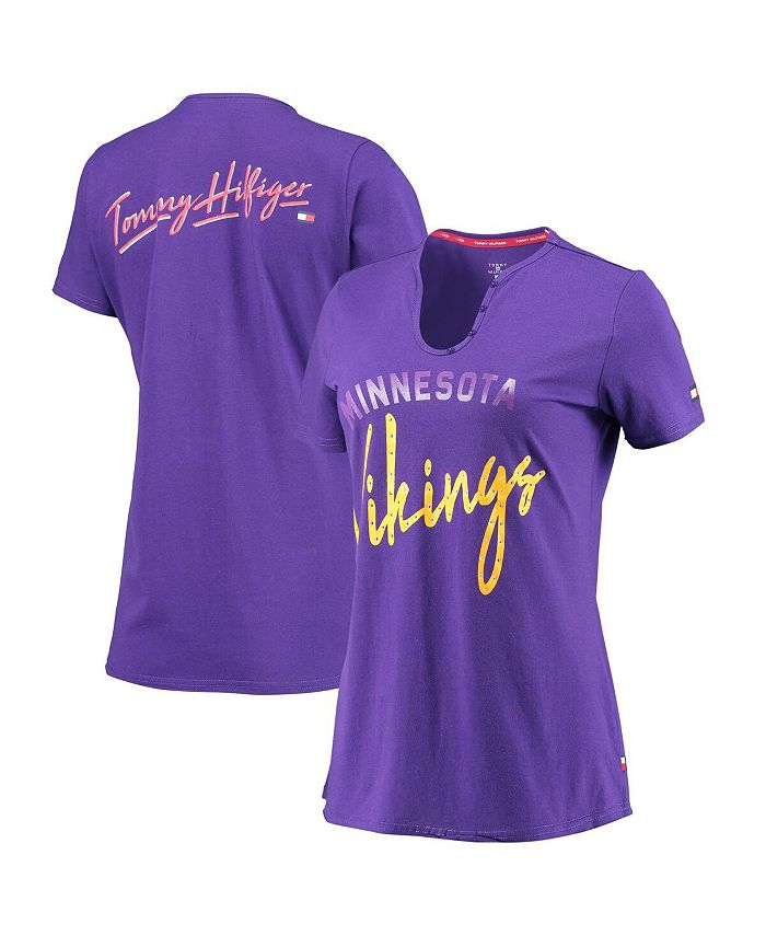 Women's Purple Minnesota Vikings Riley V-Neck T-shirt