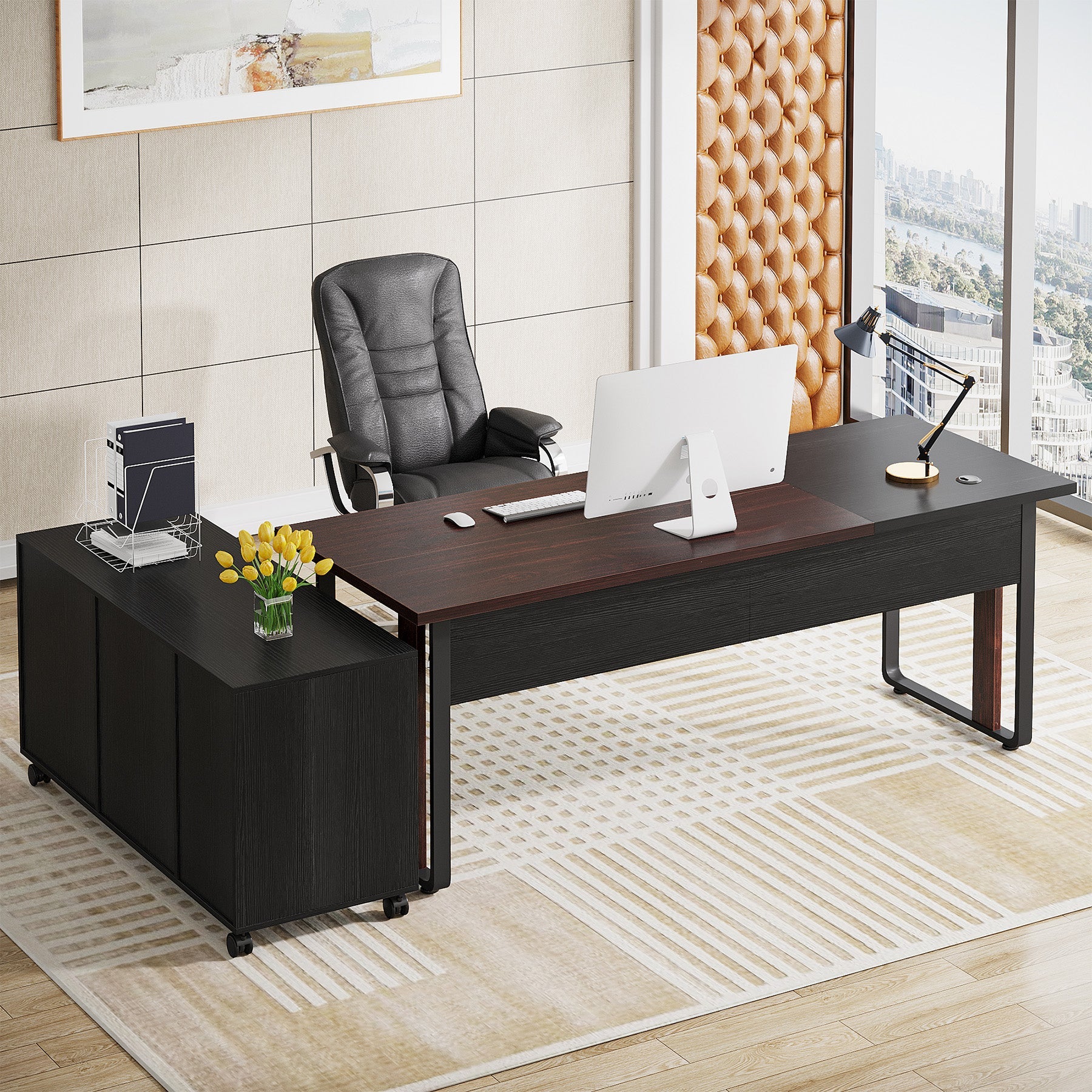 Large L-Shaped Desk, 70.8