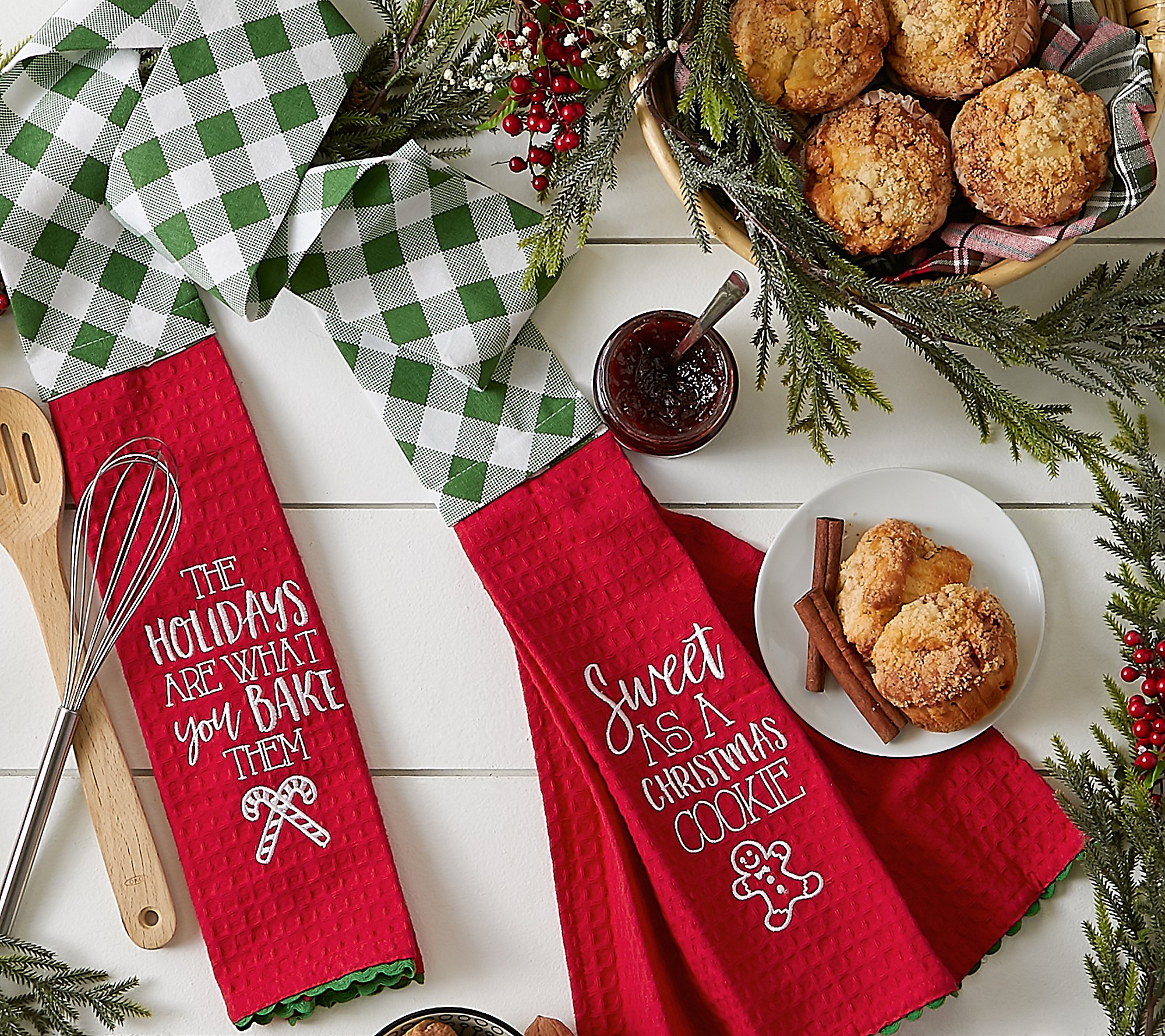 Design Imports Sweet Christmas Cookie Kitchen T owel Scarf