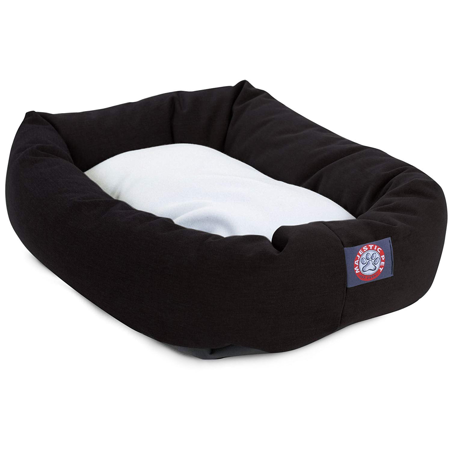 Majestic Pet | Poly/Cotton Sherpa Bagel Pet Bed For Dogs， Black， Small