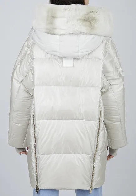Women's winter off-white sewing down jacket