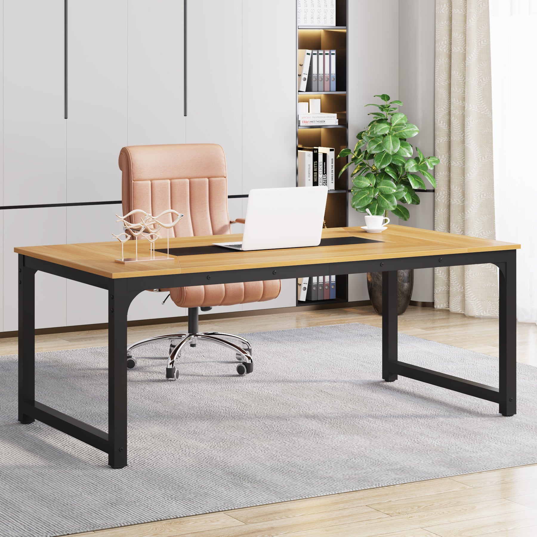 Rectangular Conference Table, 6FT Meeting Seminar Table Computer Desk