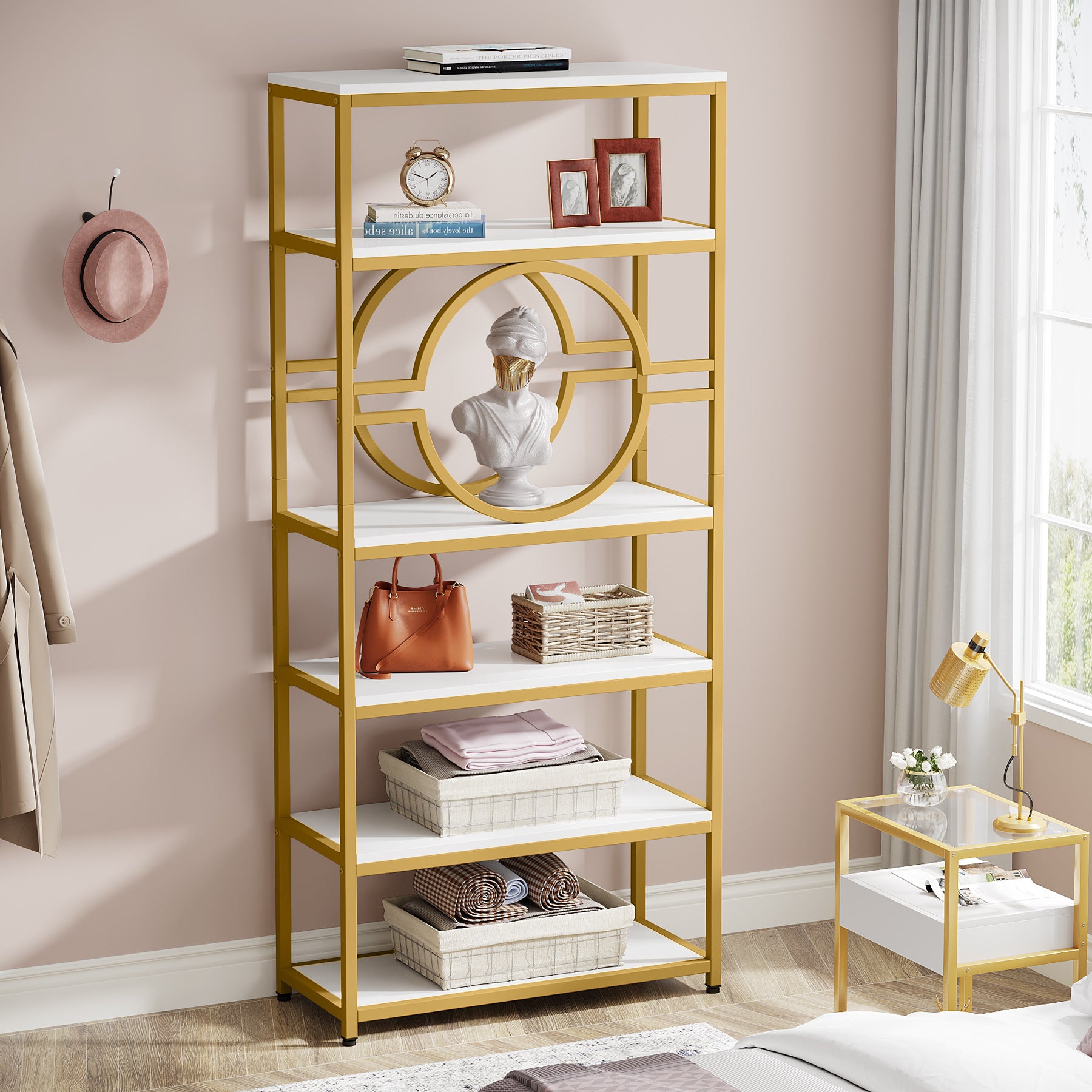 Tribesigns Bookshelf, 6-Tier Etagere Bookcase Freestanding Storage Shelf