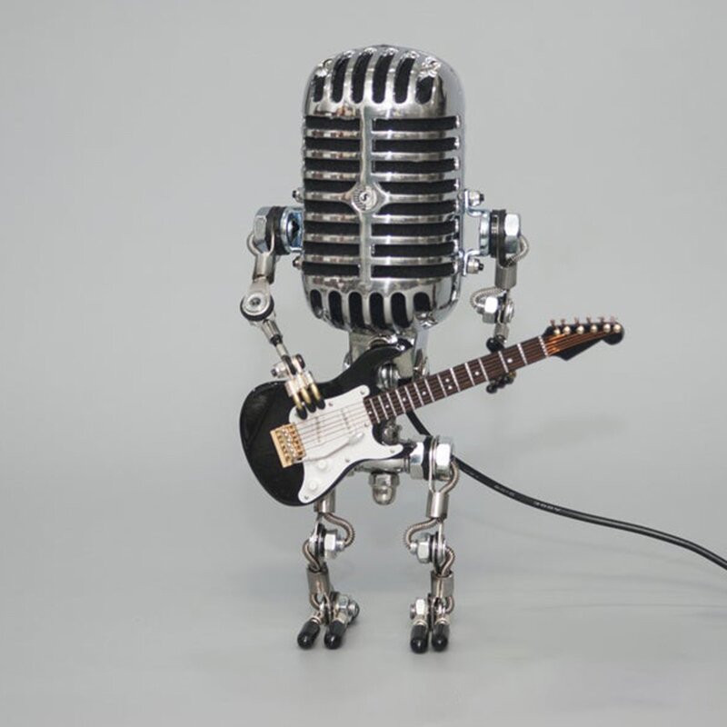 🔥  49% OFF🎁Vintage Metal Microphone Robot Desk Lamp🎸