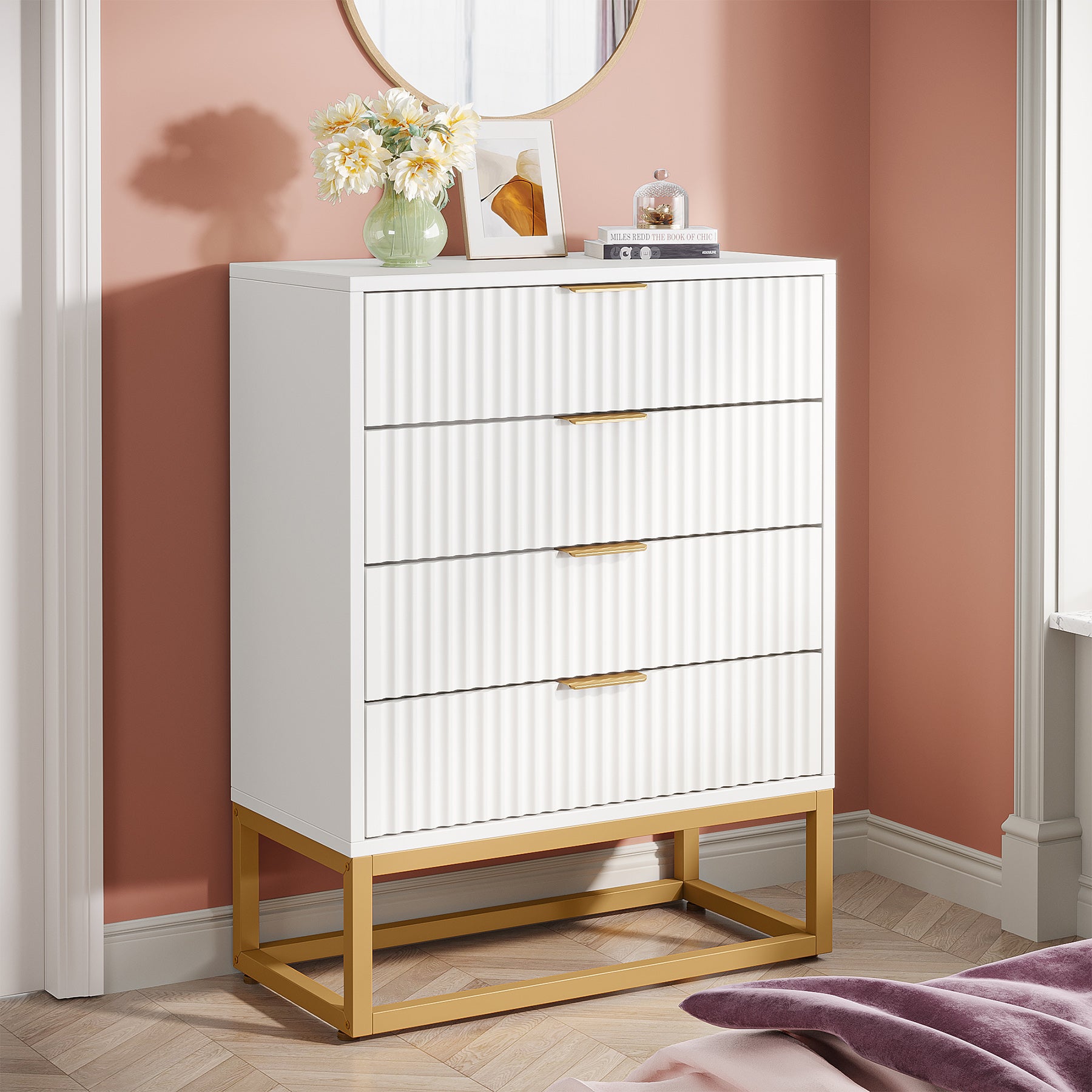 4 Drawer Chest Dresser, Modern Storage Chest For Bedroom