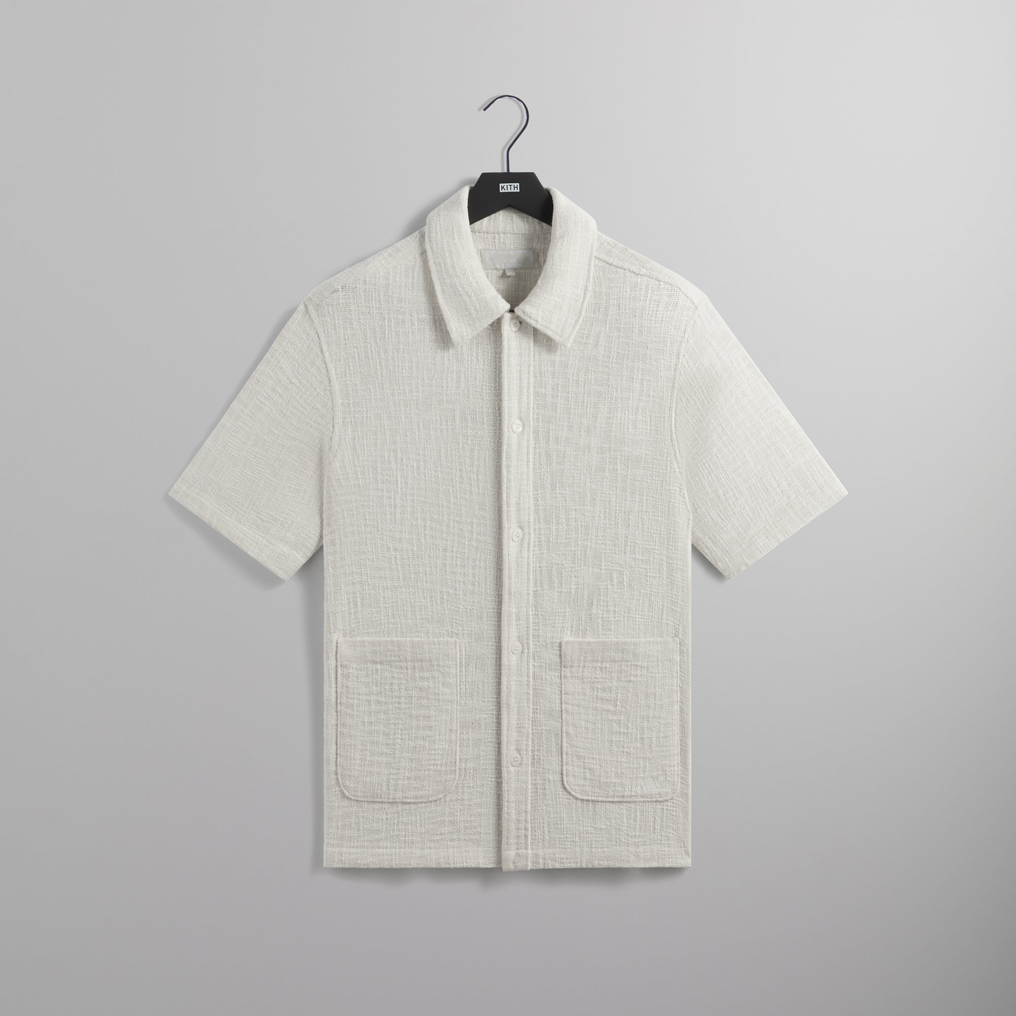 Kith Textured Cotton Boxy Collared Overshirt - Sandrift