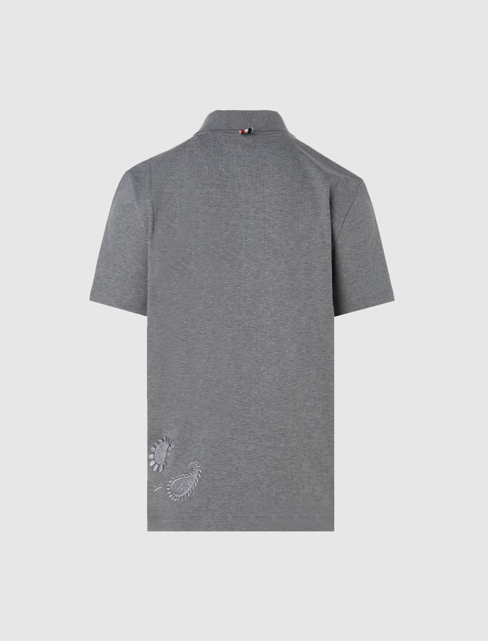 SHORT SLEEVE PAISLEY EMBROIDERED POLO