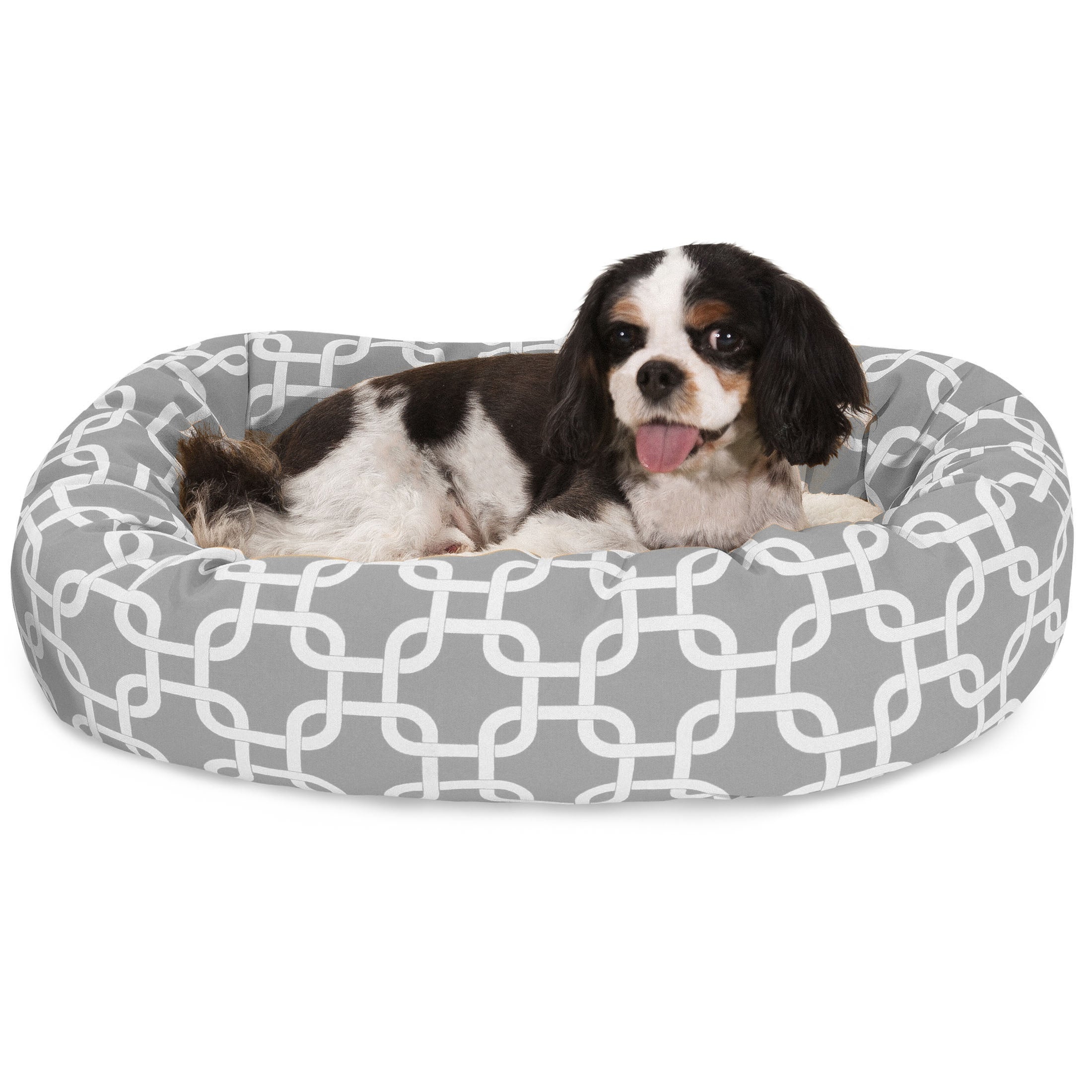 Majestic Pet | Links Sherpa Bagel Pet Bed For Dogs， Grey， Small