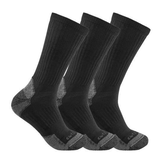 Carhartt Men's Midweight Cotton Blend Crew Sock 3-Pack