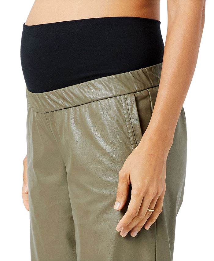 Faux-Leather Maternity Pants