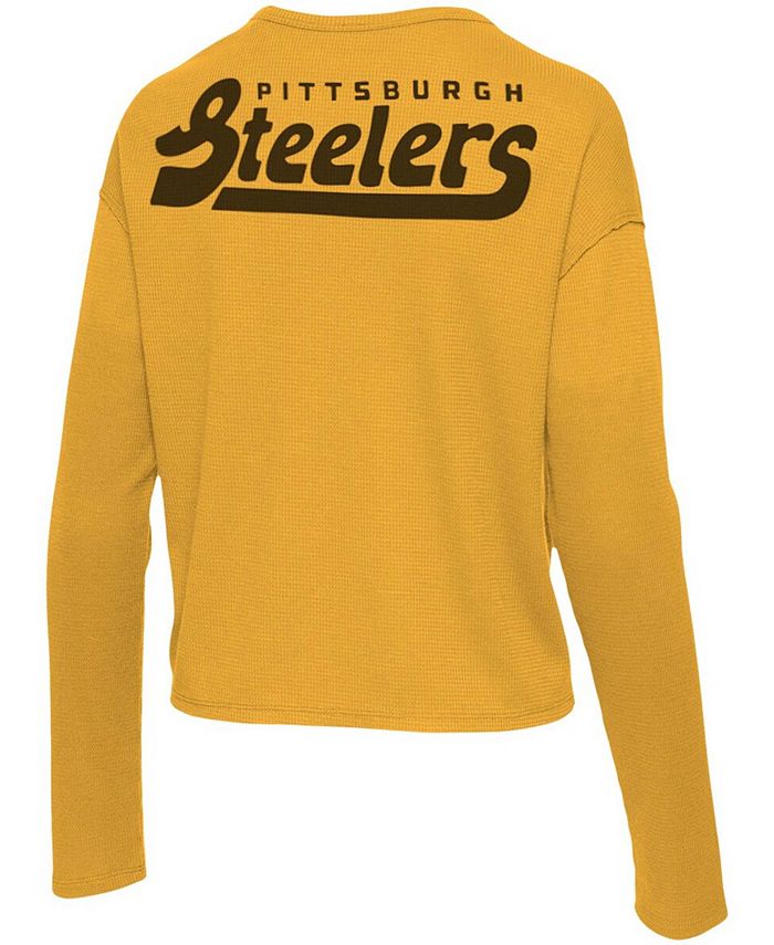 Women's Gold-Tone Pittsburgh Steelers Pocket Thermal Long Sleeve T-shirt