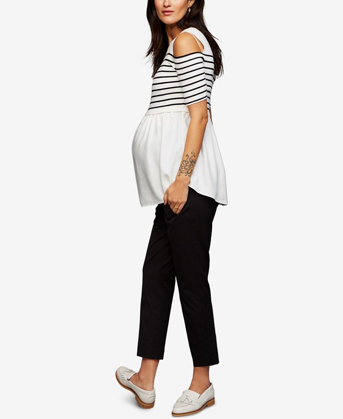 Curie Secret Fit Over the Belly Slim Ankle Maternity Work Pants