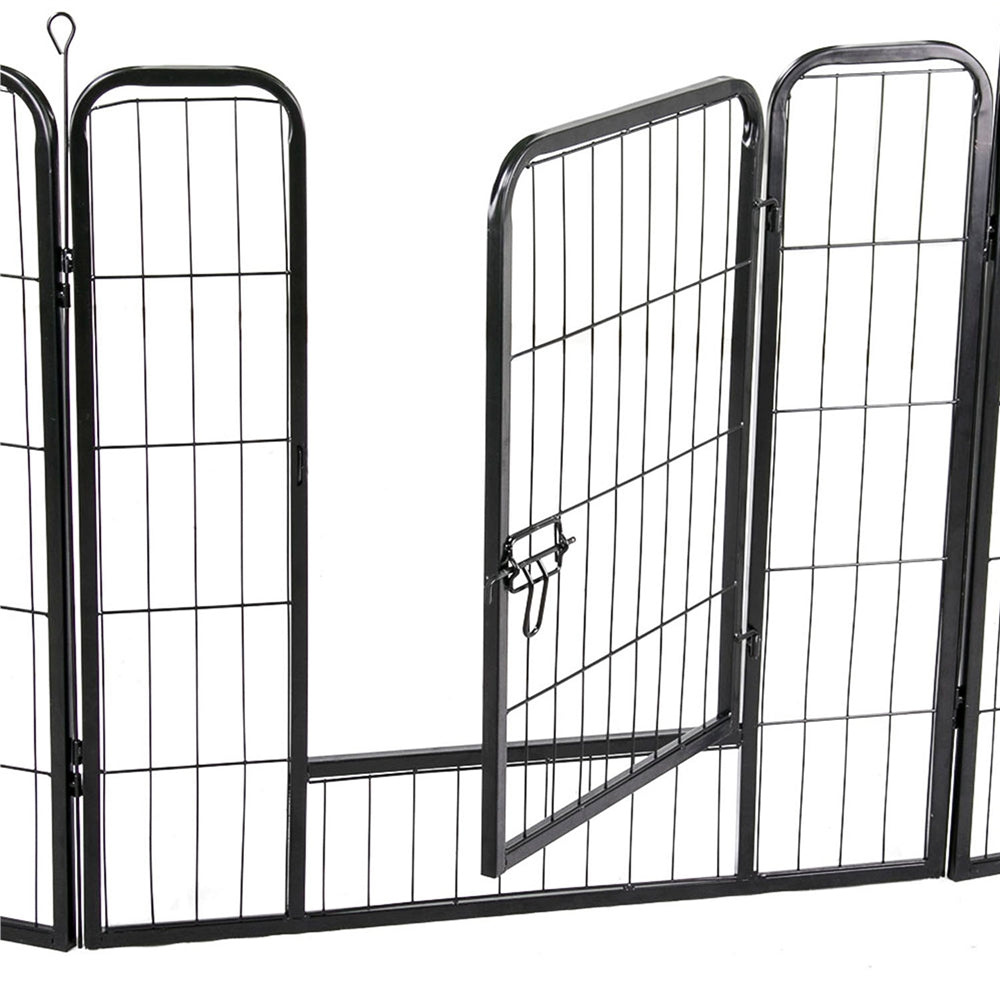 Easyfashion Heavy Duty 6 Panel Pet Playpen，Black