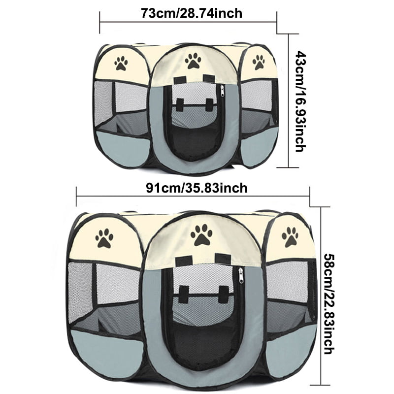 Portable Folding Pet Tent Pet Playpen Dog House Octagonal Cage For Cat Tent Playpen Puppy Kennel Easy Operation Fence Outdoor