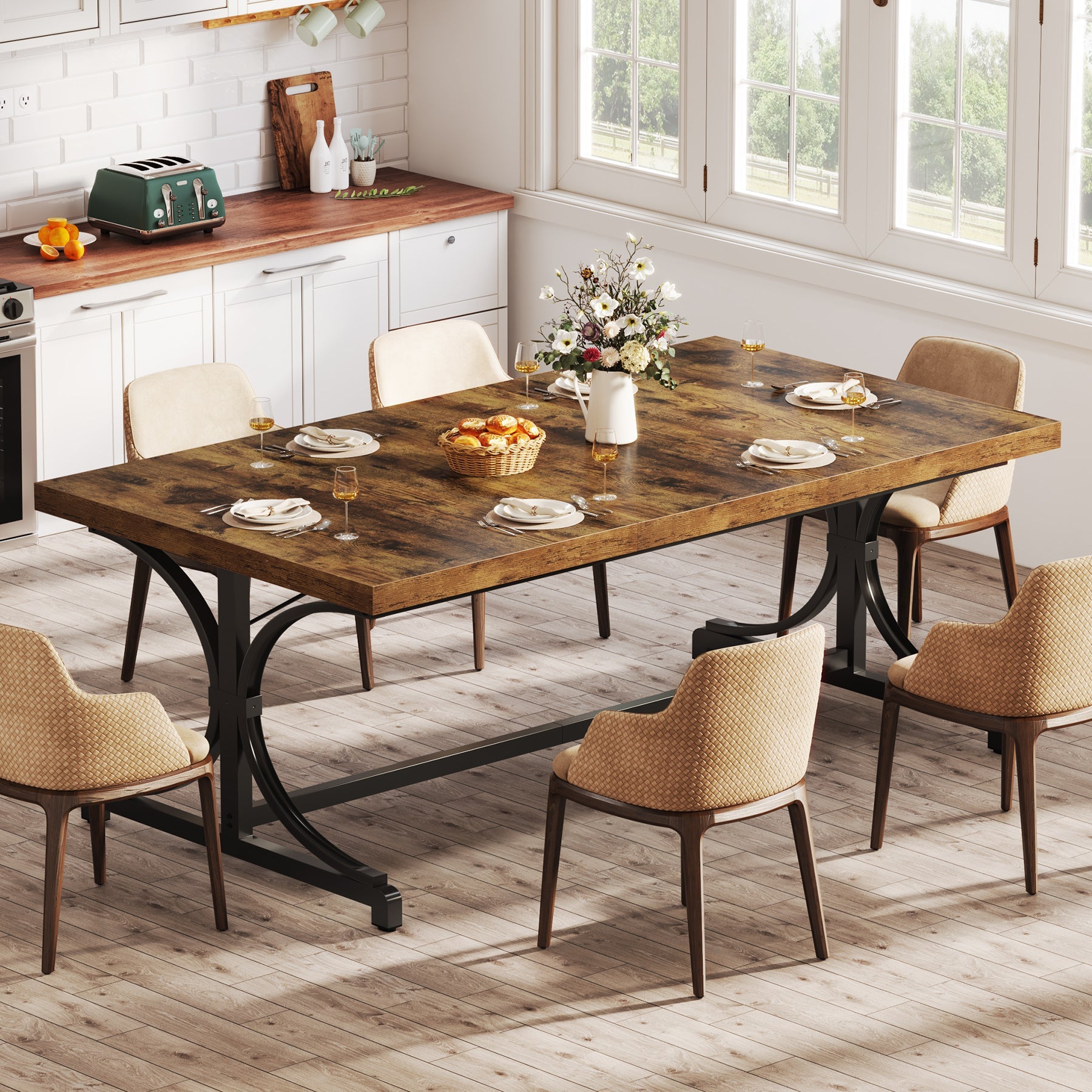 Wood Dining Table, 62.4