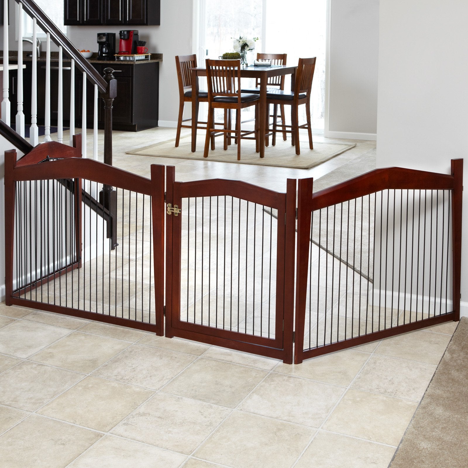 Zoovilla 2 in 1 Single-Door Wooden Dog Crate and Gate， Large， 39