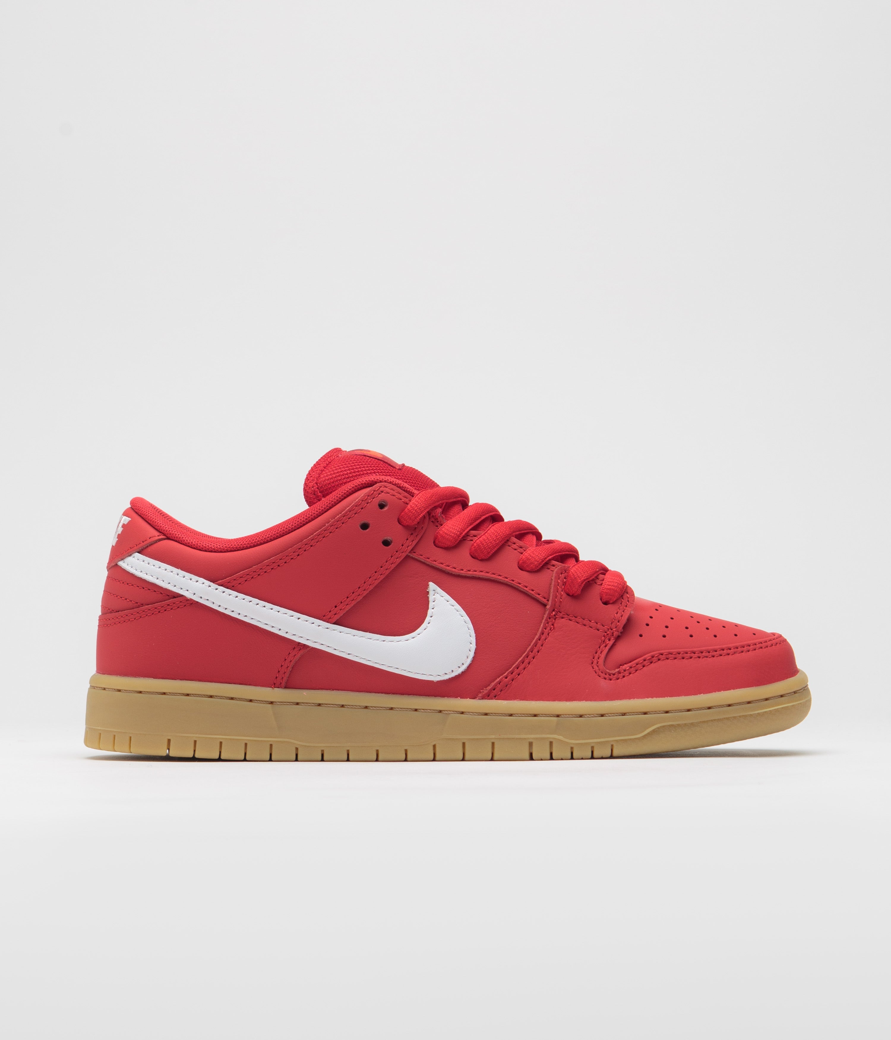 Nike SB Orange Label Dunk Low Pro Shoes - University Red / White - University Red