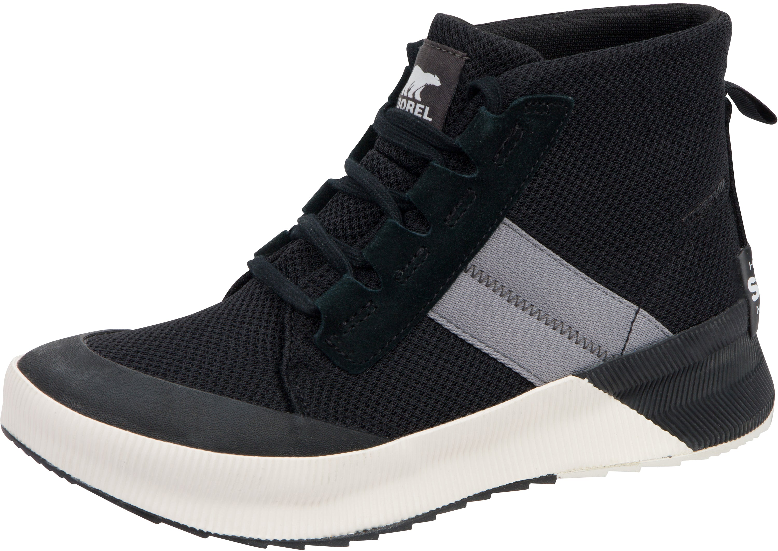 Sorel Womens Out N About III Mid Sneaker WP Black Sea Salt