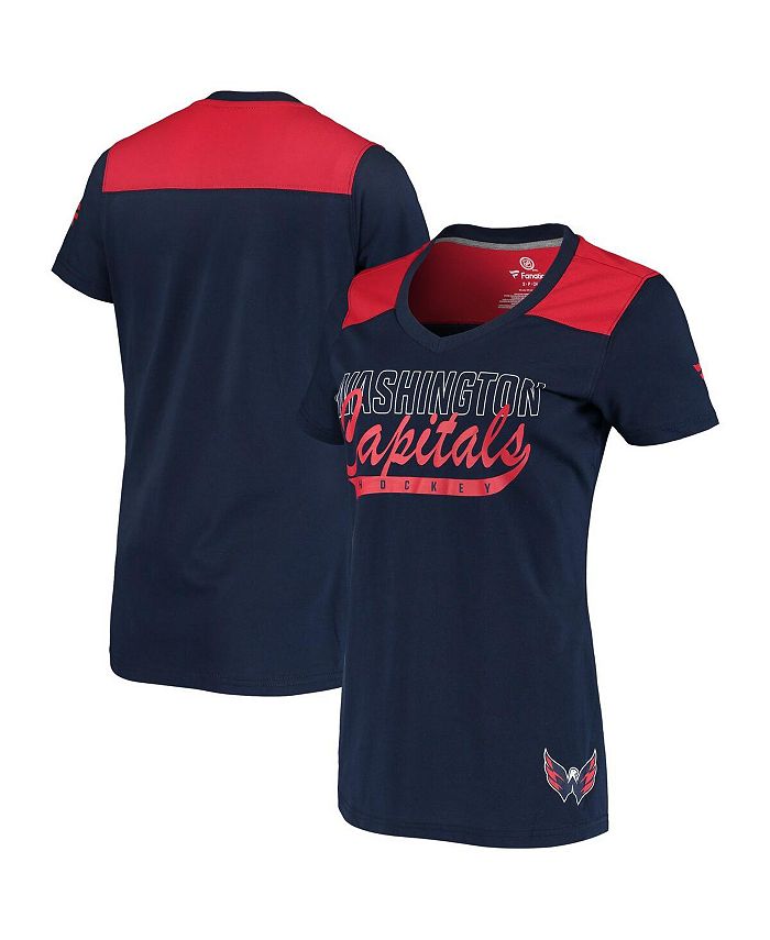 Women's Branded Navy Washington Capitals Iconic V-Neck T-shirt