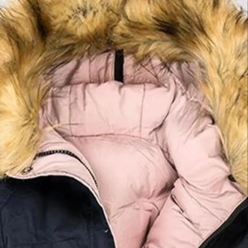Fur Hooded Pocket Warm Down Coat