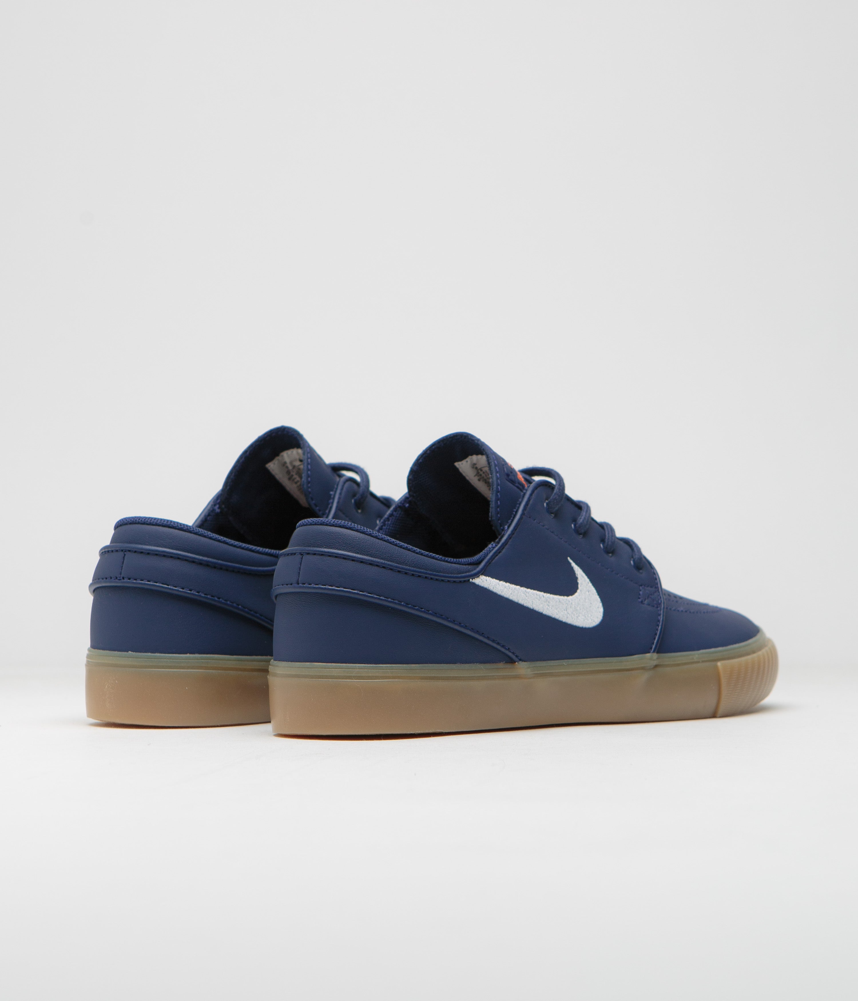 Nike SB Orange Label Janoski OG+ Shoes - Navy / White - Navy - Gum Light Brown