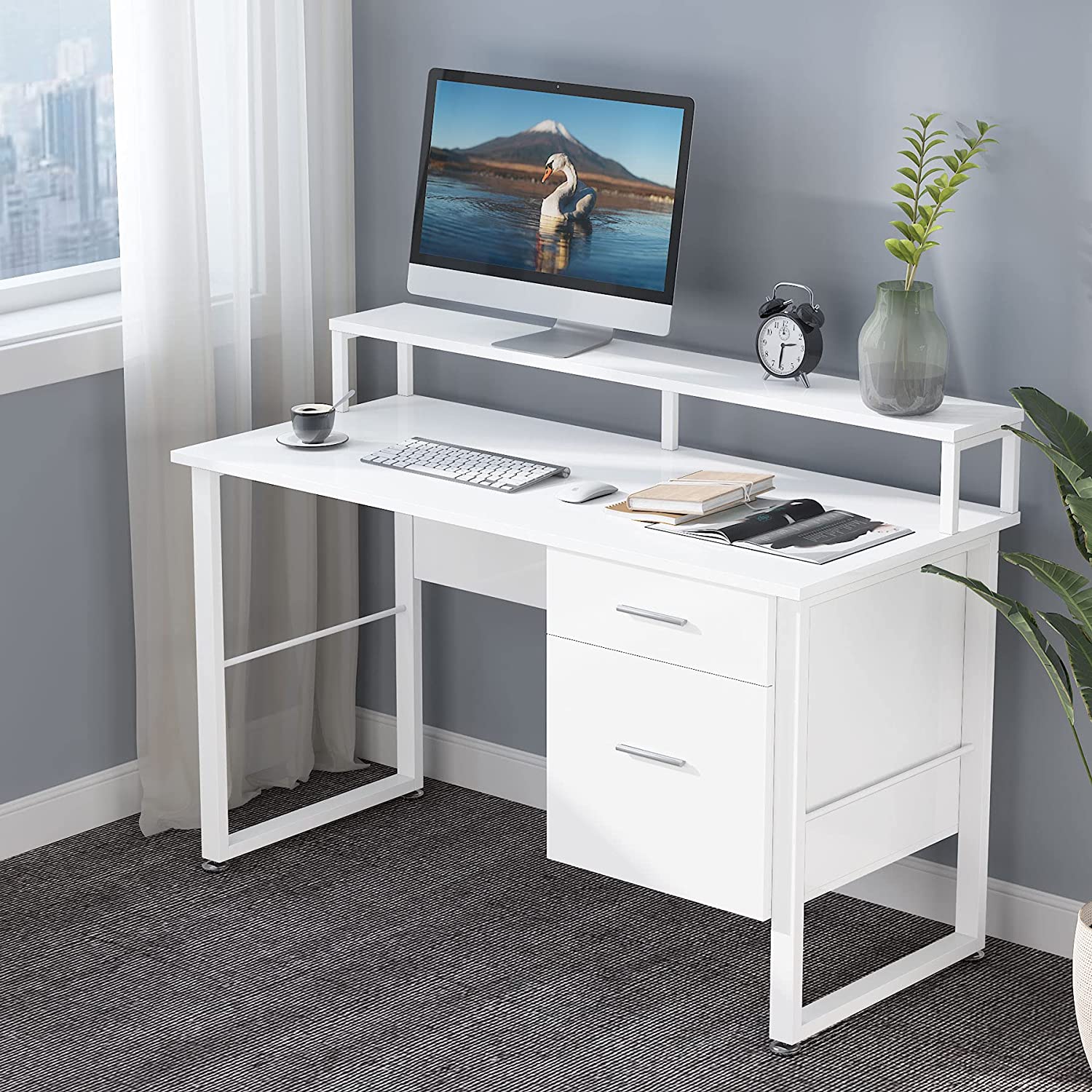 White Computer Desk, 47