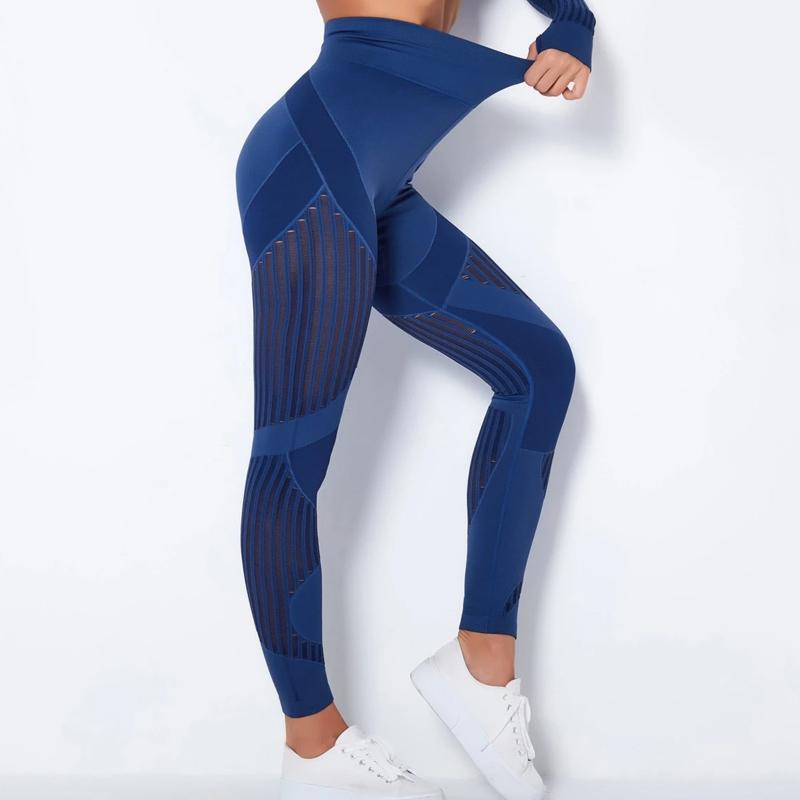 Seamless Knitted Striped Yoga Pants