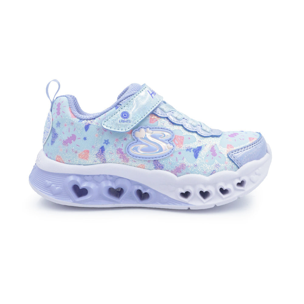 Skechers Girls DC Collection Flutter Heart Lights Shoes - 319509L-BLMT