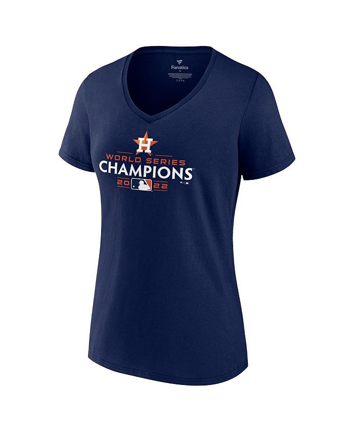 Women's Branded Navy Houston Astros 2022 World Series Champions Champions Logo V-Neck T-shirt