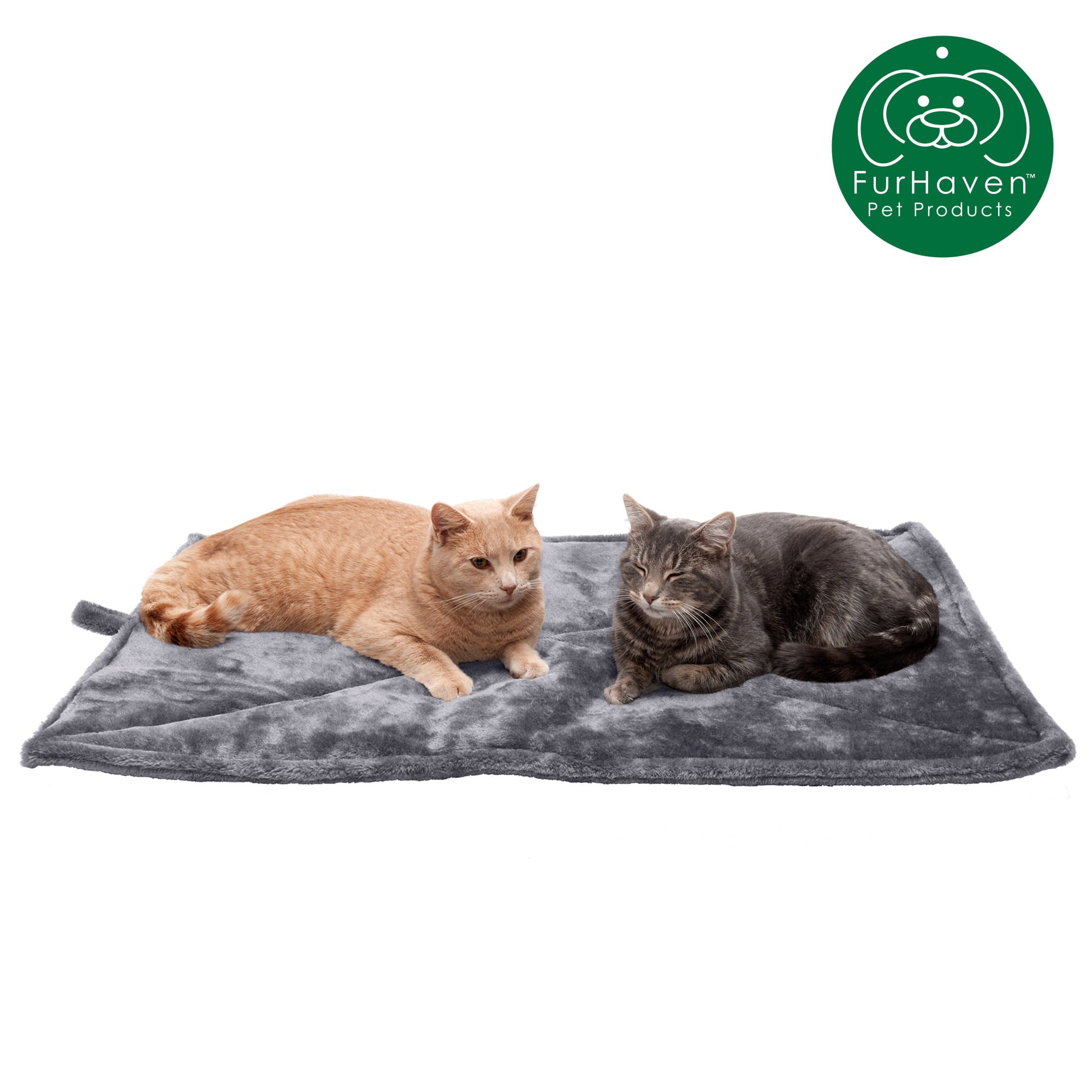 FurHaven | ThermaNAP Faux Fur Self-Warming Pet Bed Mat， Gray， Large