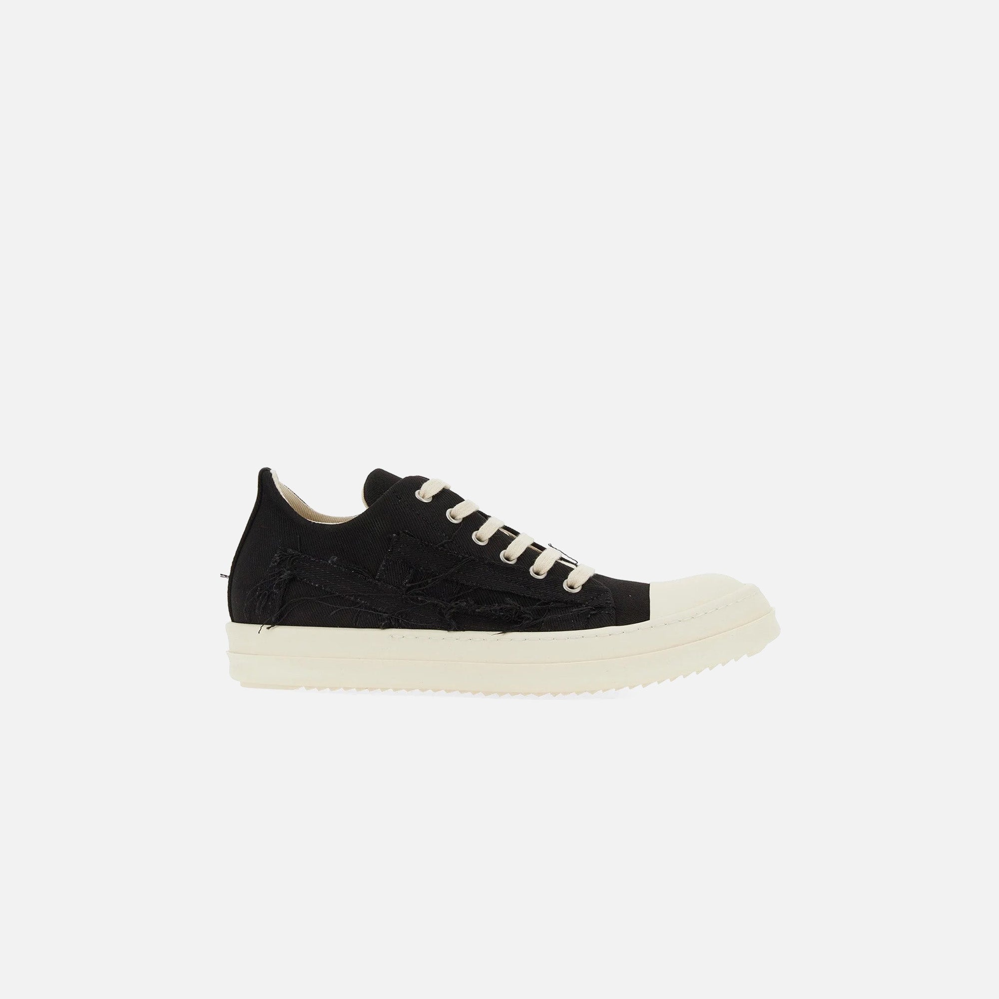 Rick Owens DRKSHDW Slashed Low Sneaks - Black / Milk / Milk Scarpe